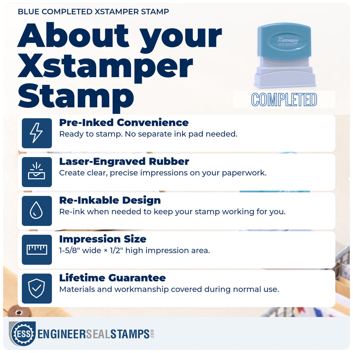 About the "Completed" Xstamper No. 1026 stamp and how to care for it