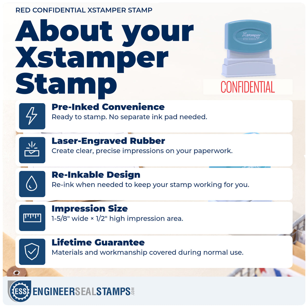 About the "Confidential" Xstamper No. 1130 stamp and how to care for it