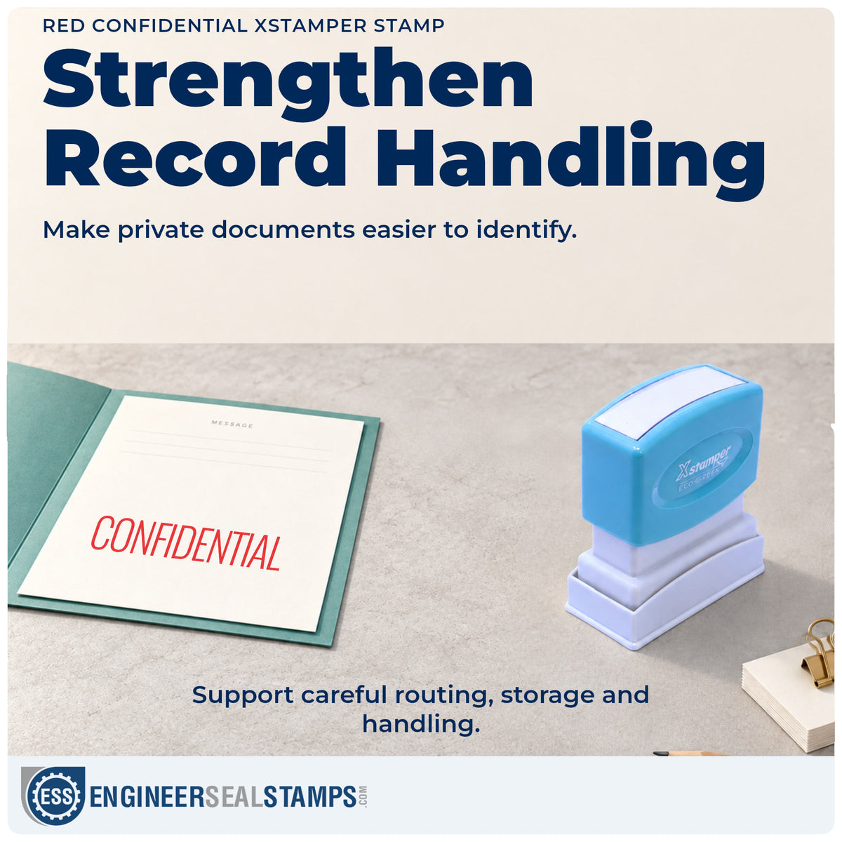 Where the "Confidential" imprint fits in an office document workflow