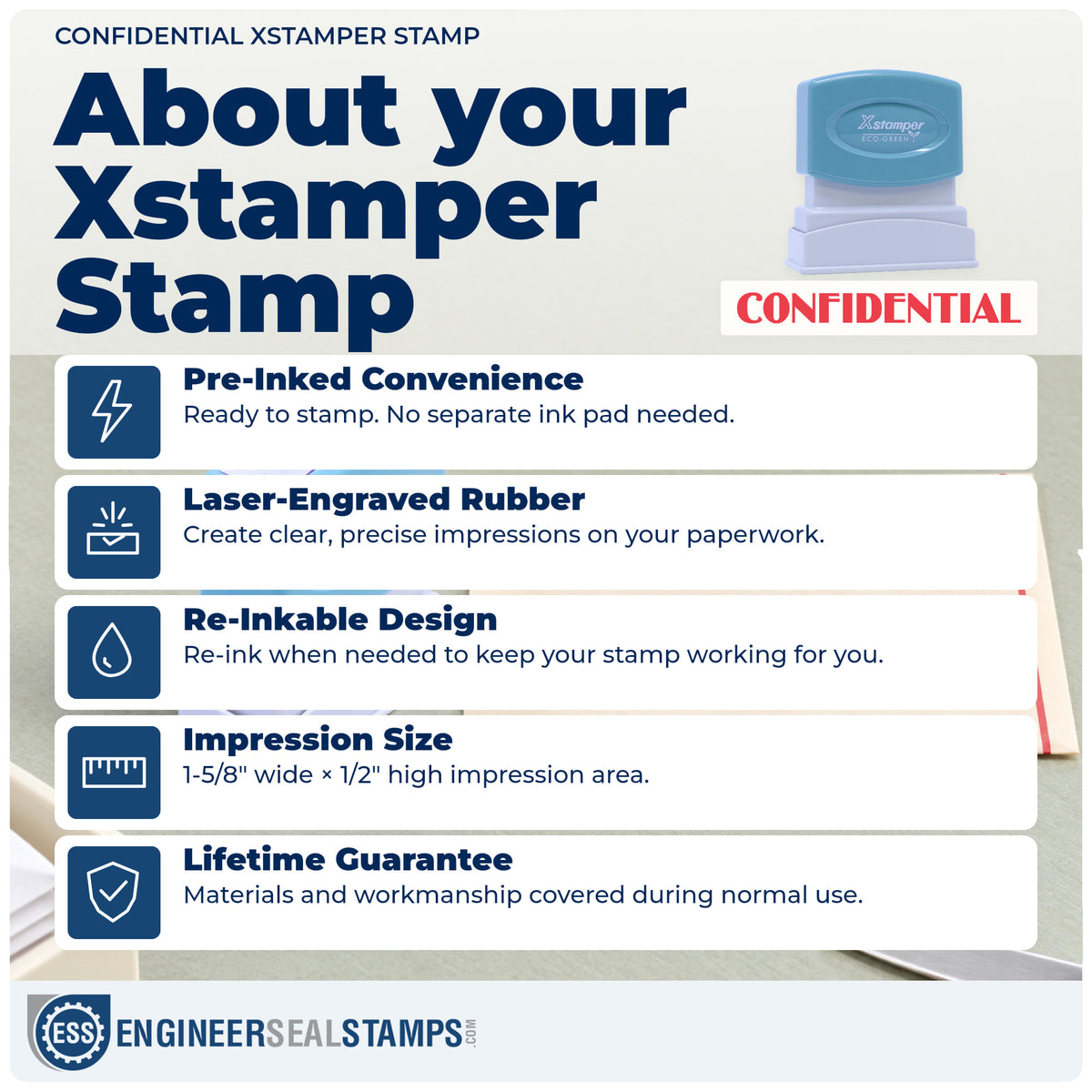 About the "Confidential" Xstamper No. 1150 stamp and how to care for it