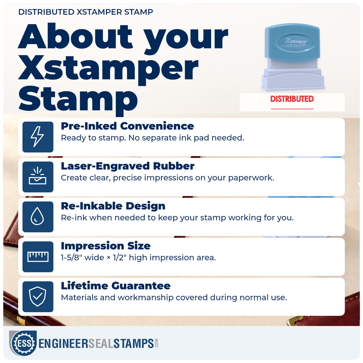 About the "Distributed" Xstamper No. 1215 stamp and how to care for it