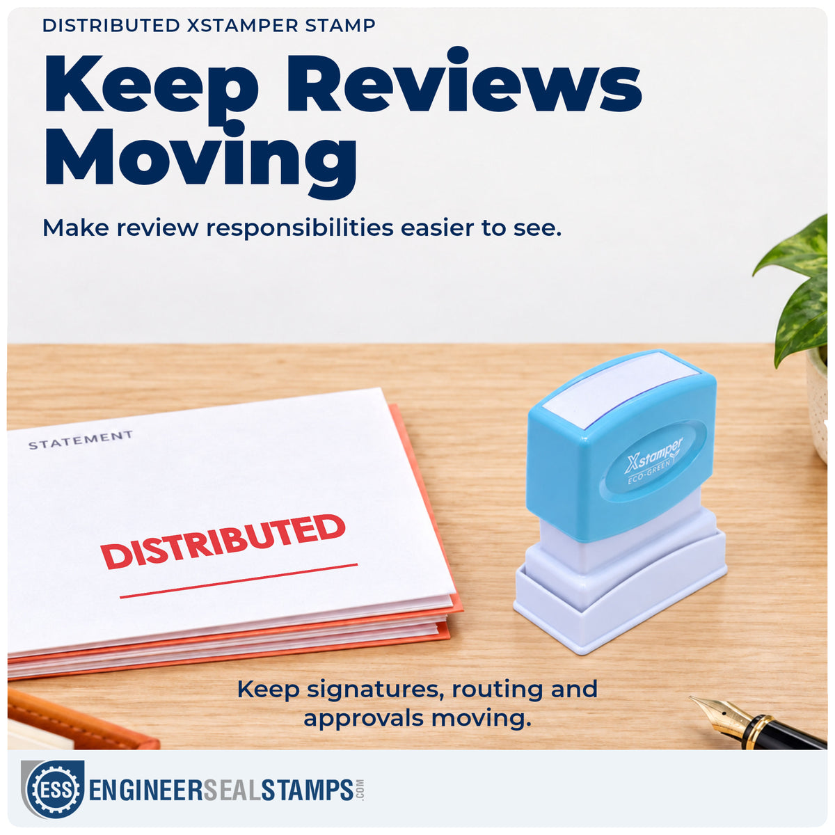 Where the "Distributed" imprint fits in an office document workflow