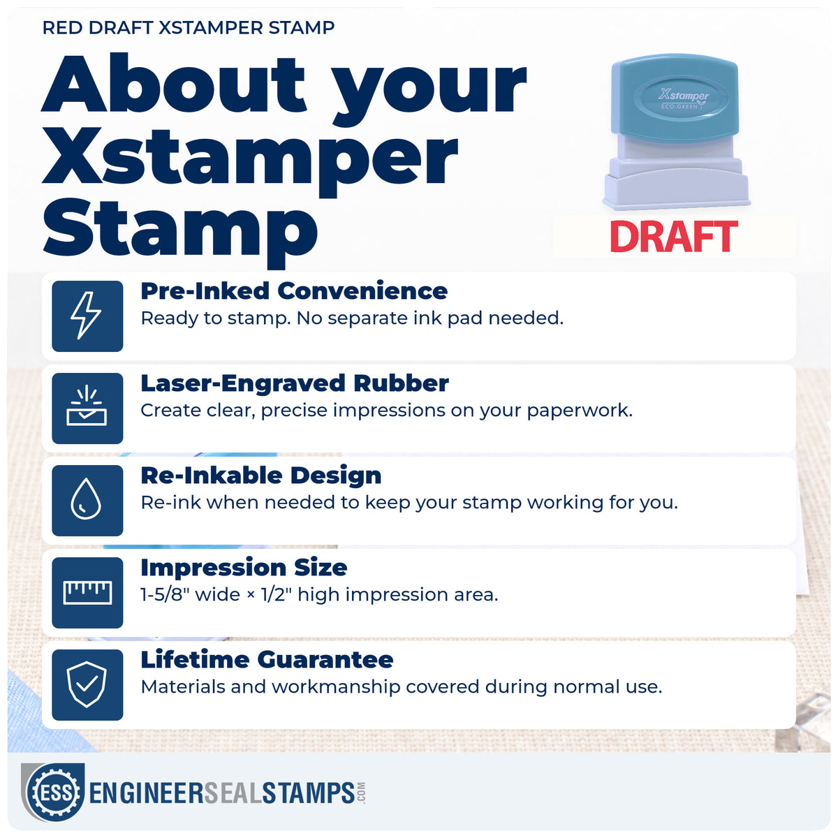 About the "Draft" Xstamper No. 1360 stamp and how to care for it