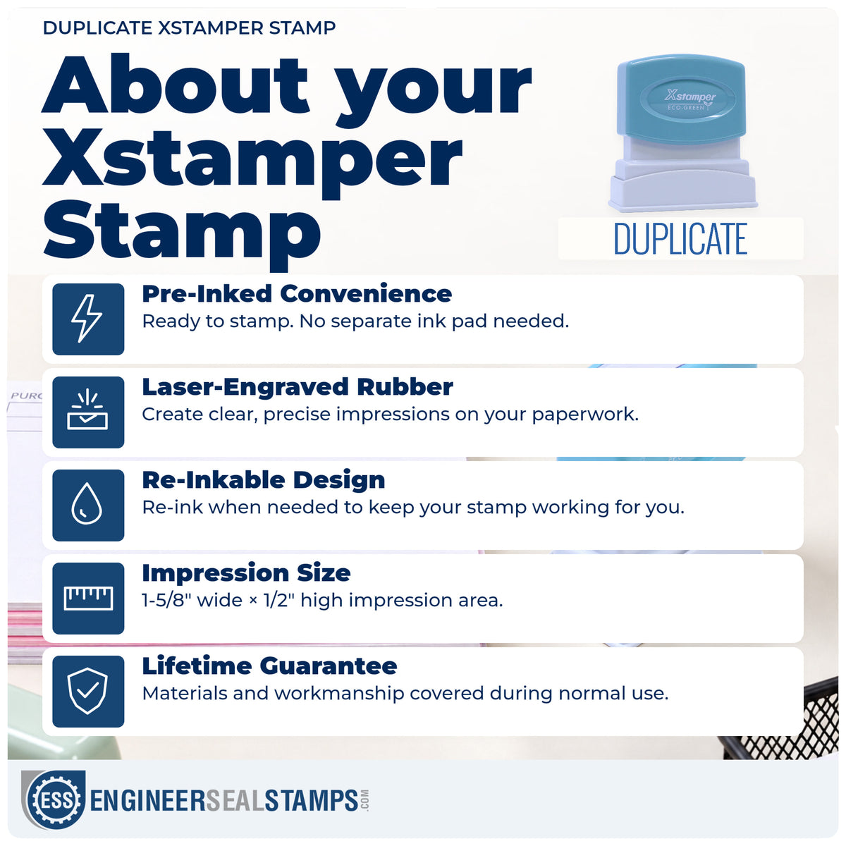 About the "Duplicate" Xstamper No. 1112 stamp and how to care for it