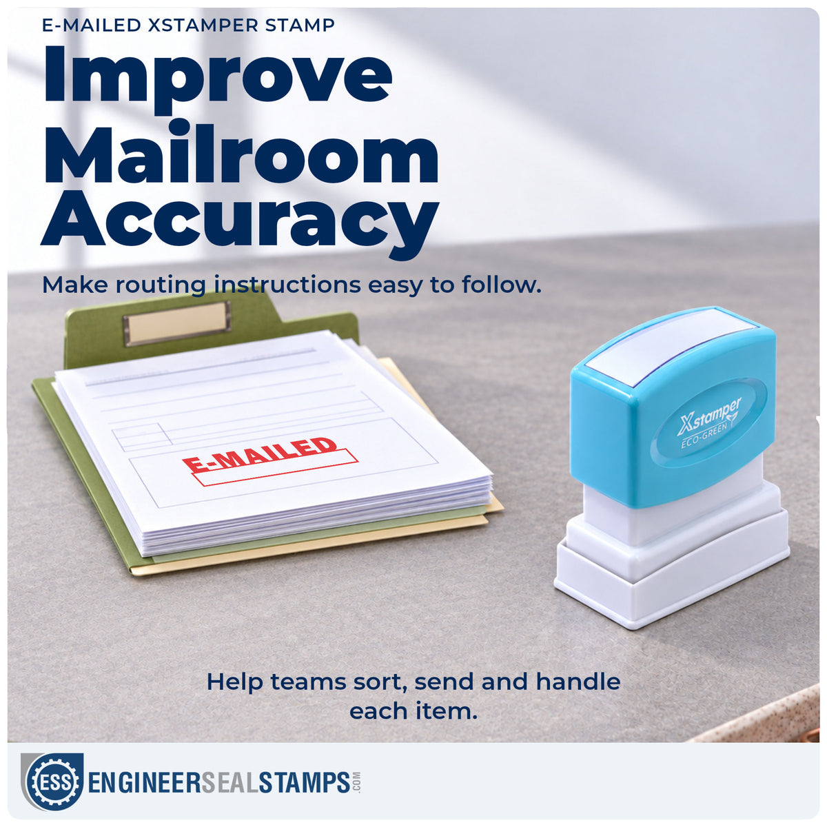 Where the "E-mailed" imprint fits in an office document workflow