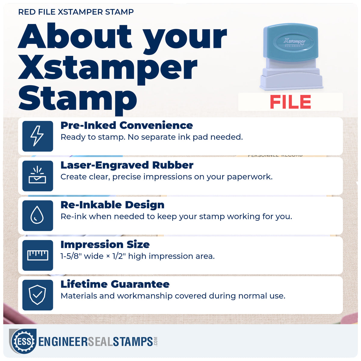 About the "File" Xstamper No. 1051 stamp and how to care for it