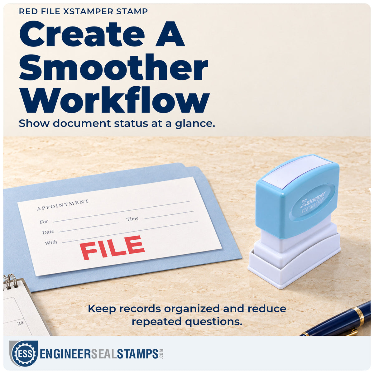 Where the "File" imprint fits in an office document workflow