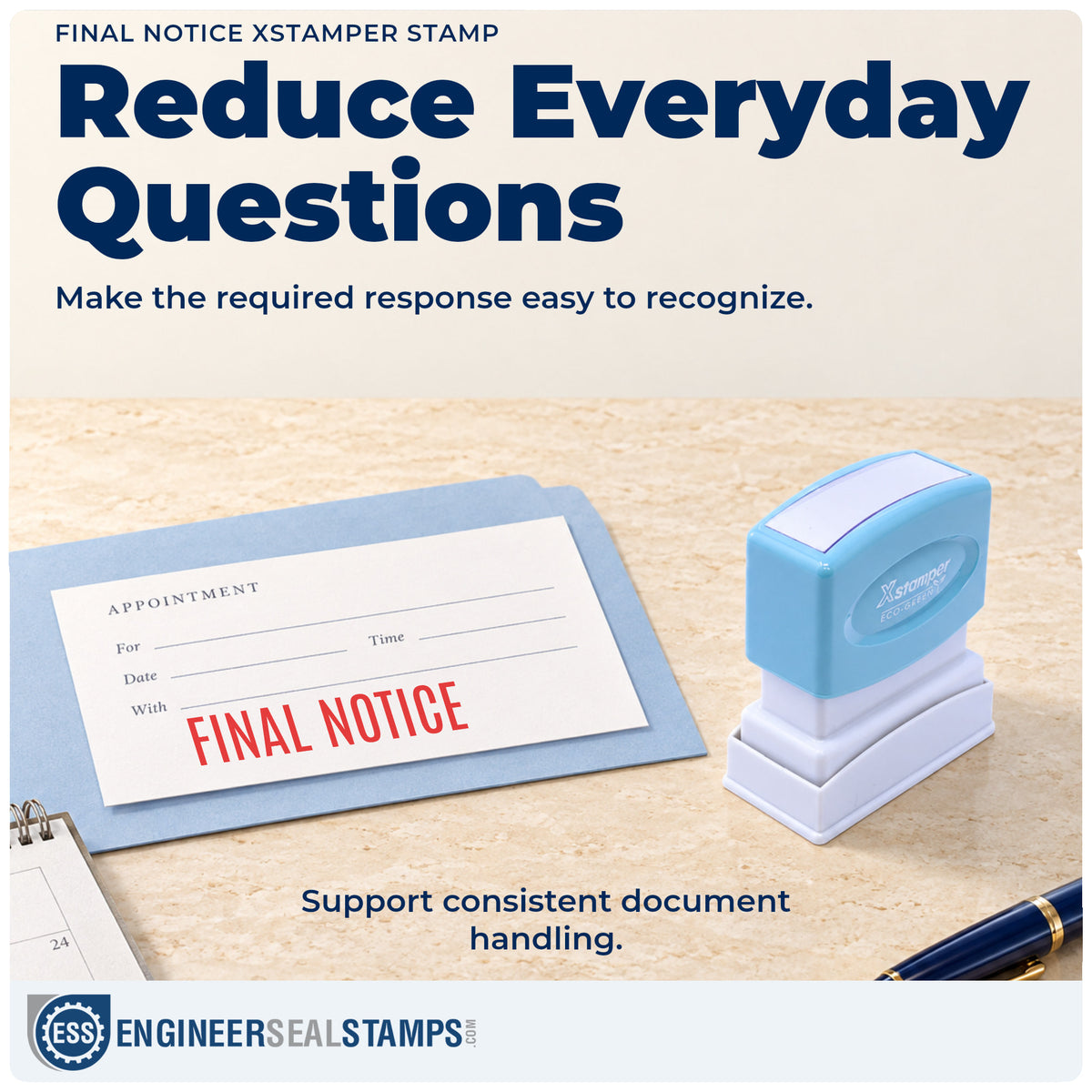 Where the "Final notice" imprint fits in an office document workflow