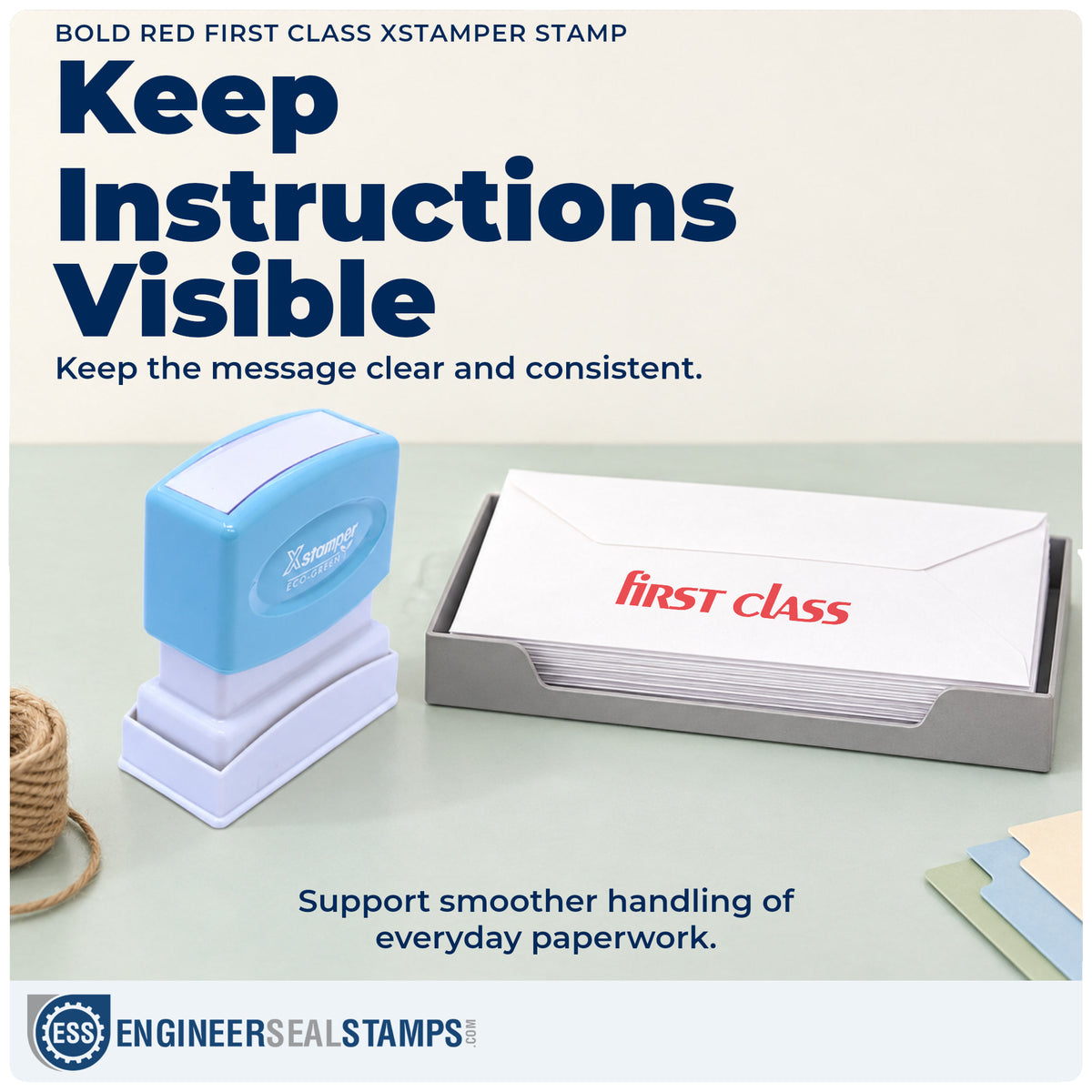 Where the "First class" imprint fits in an office document workflow