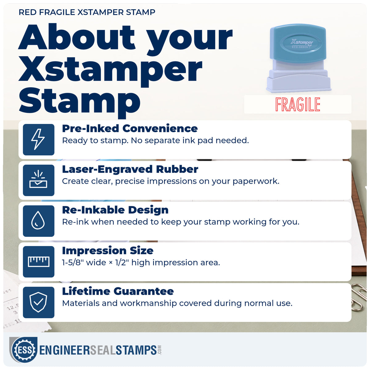 About the "Fragile" Xstamper No. 1010 stamp and how to care for it