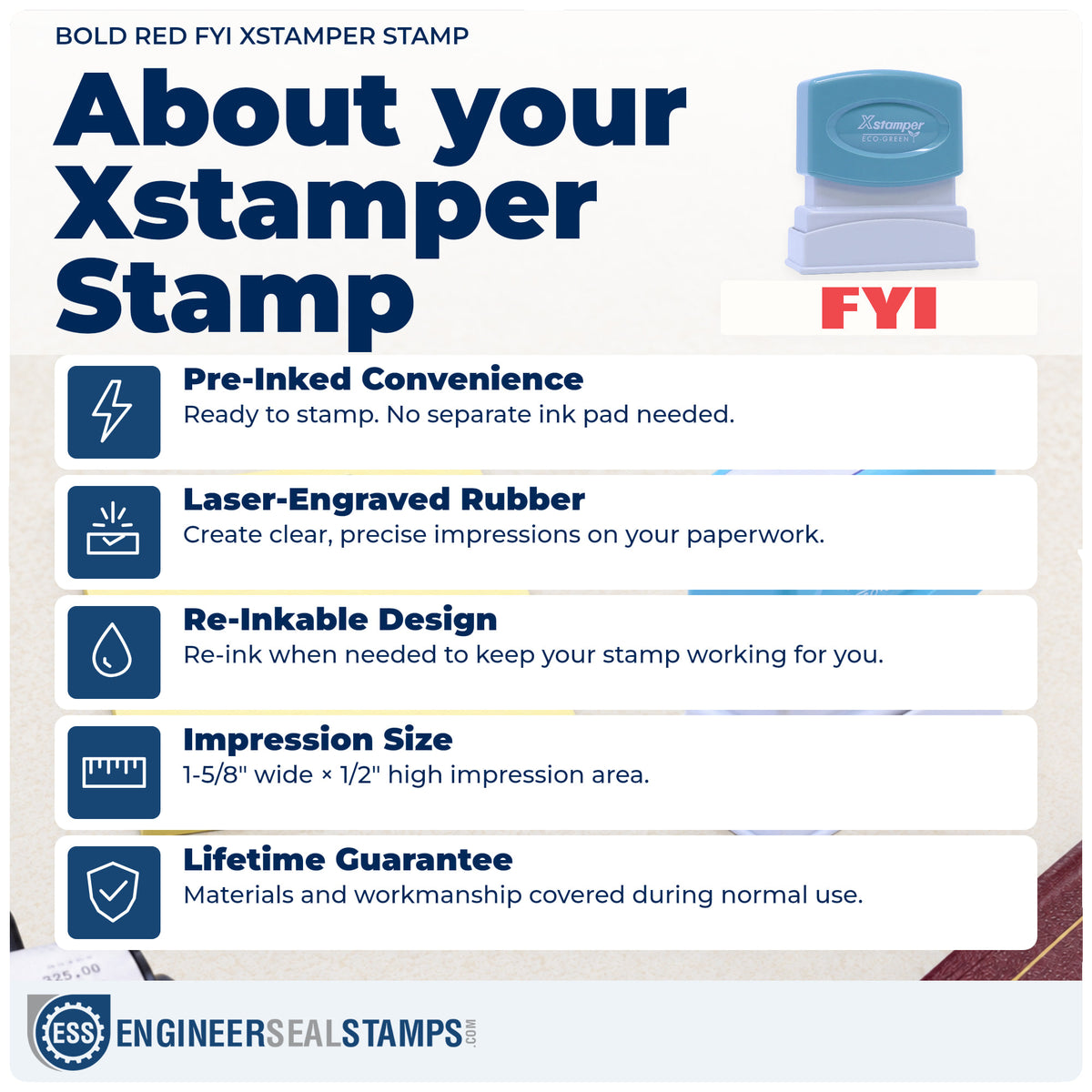 About the "FYI" Xstamper No. 1361 stamp and how to care for it