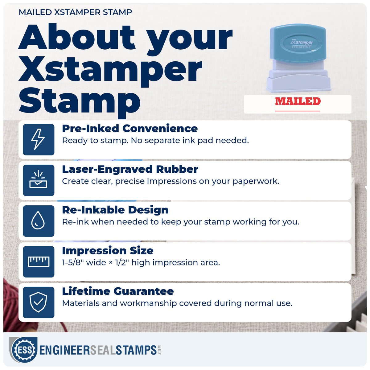 About the "Mailed" Xstamper No. 1218 stamp and how to care for it