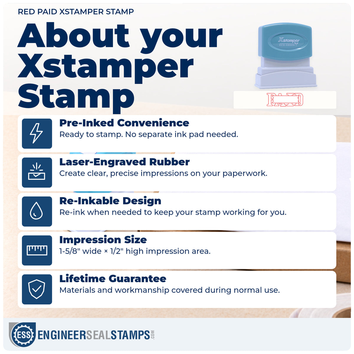 About the "Paid" Xstamper No. 1201 stamp and how to care for it