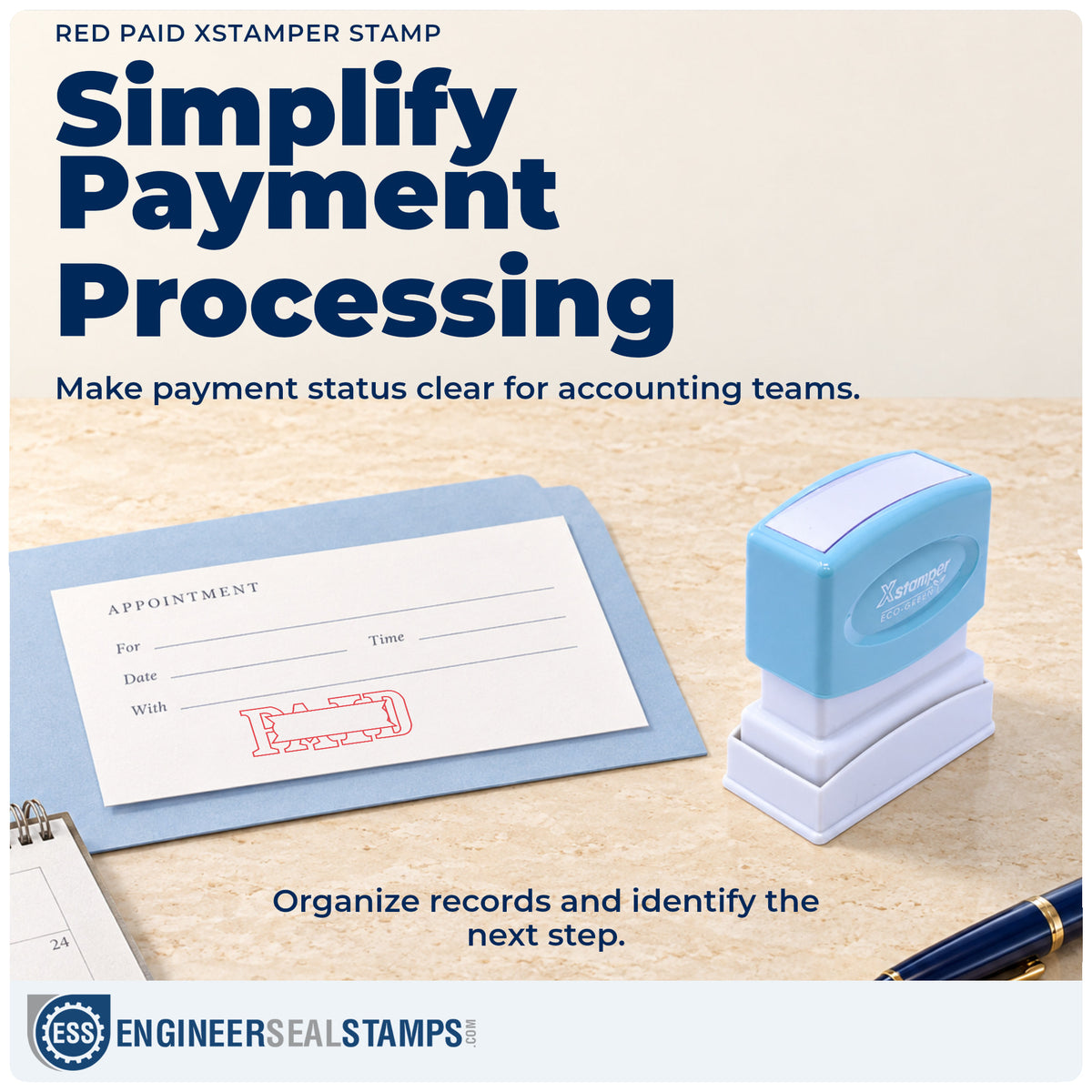 Where the "Paid" imprint fits in an office document workflow