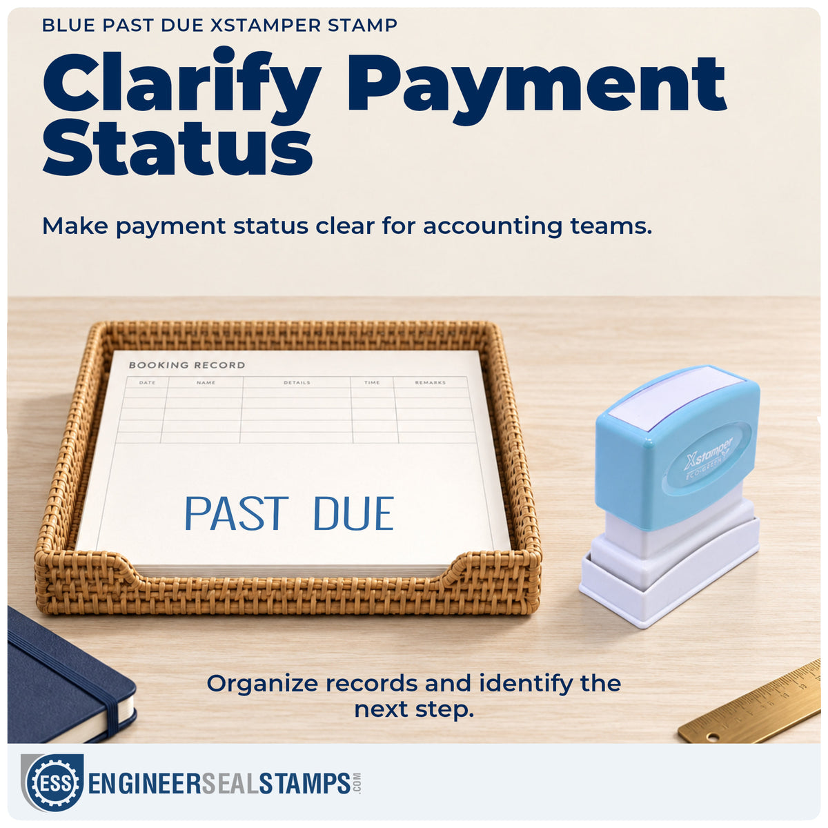 Where the "Past due" imprint fits in an office document workflow