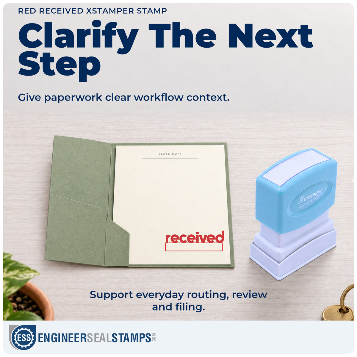 Where the "Received" imprint fits in an office document workflow