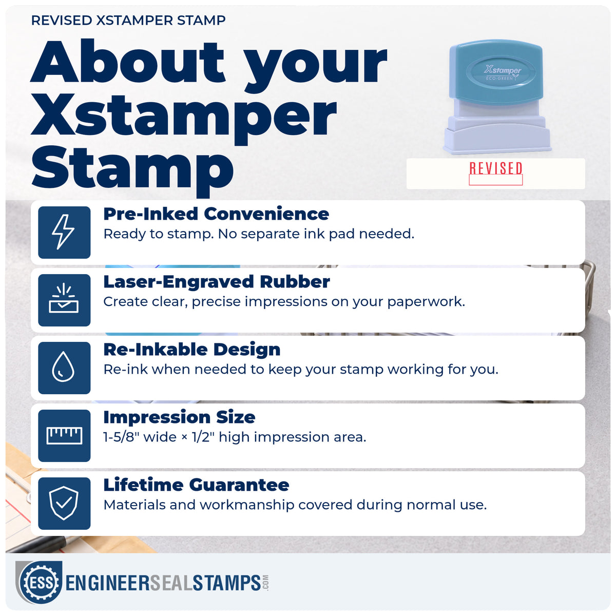 About the "Revised" Xstamper No. 1219 stamp and how to care for it