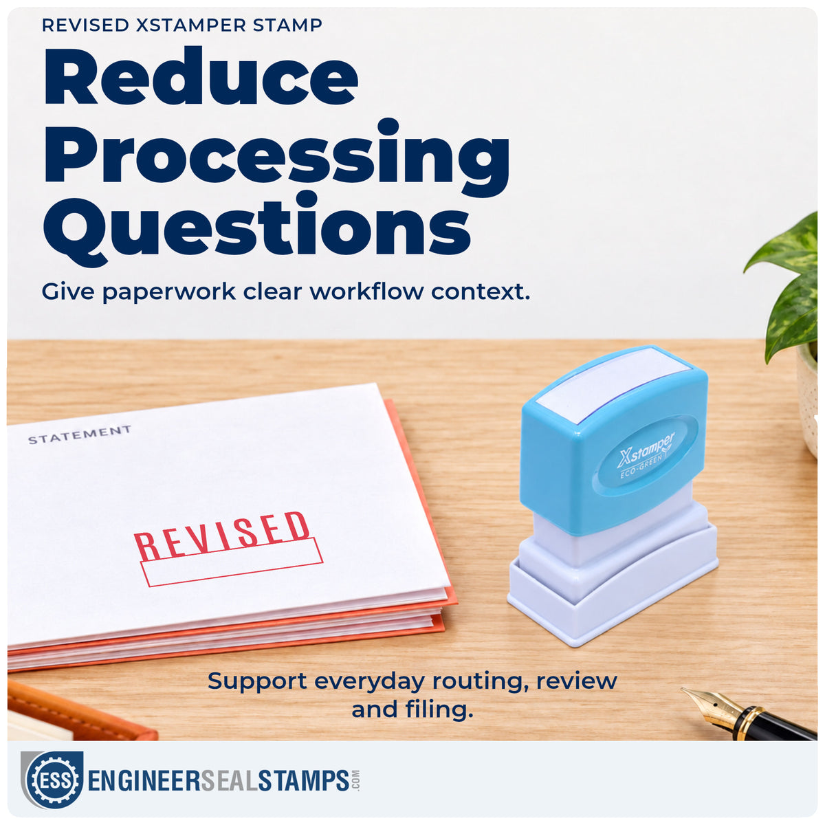 Where the "Revised" imprint fits in an office document workflow
