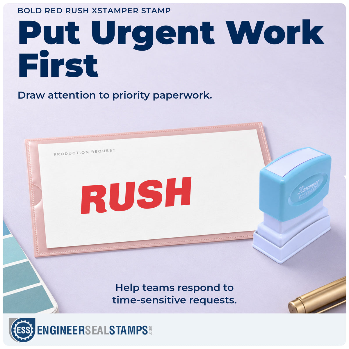 Where the "Rush" imprint fits in an office document workflow