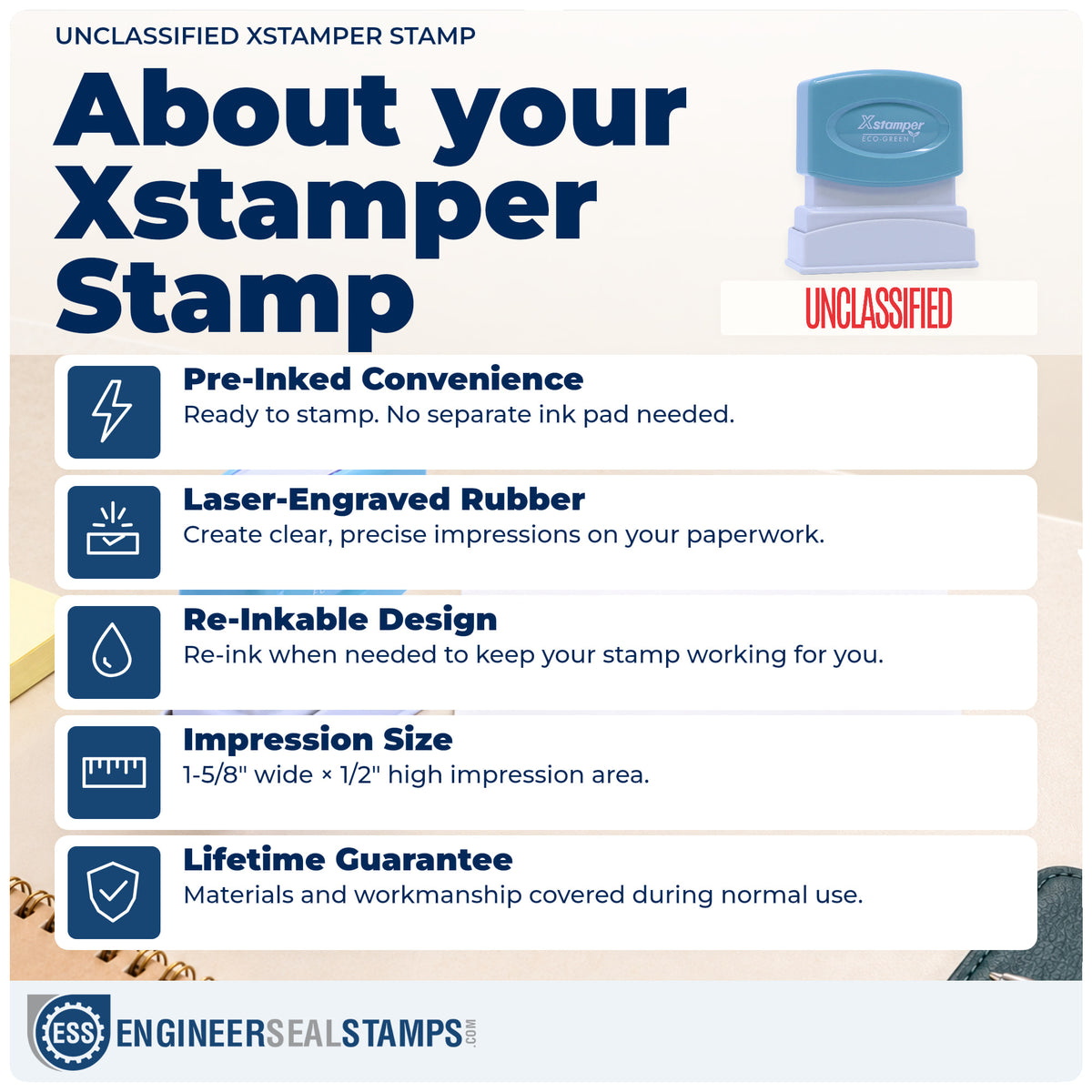 About the "Unclassified" Xstamper No. 1042 stamp and how to care for it