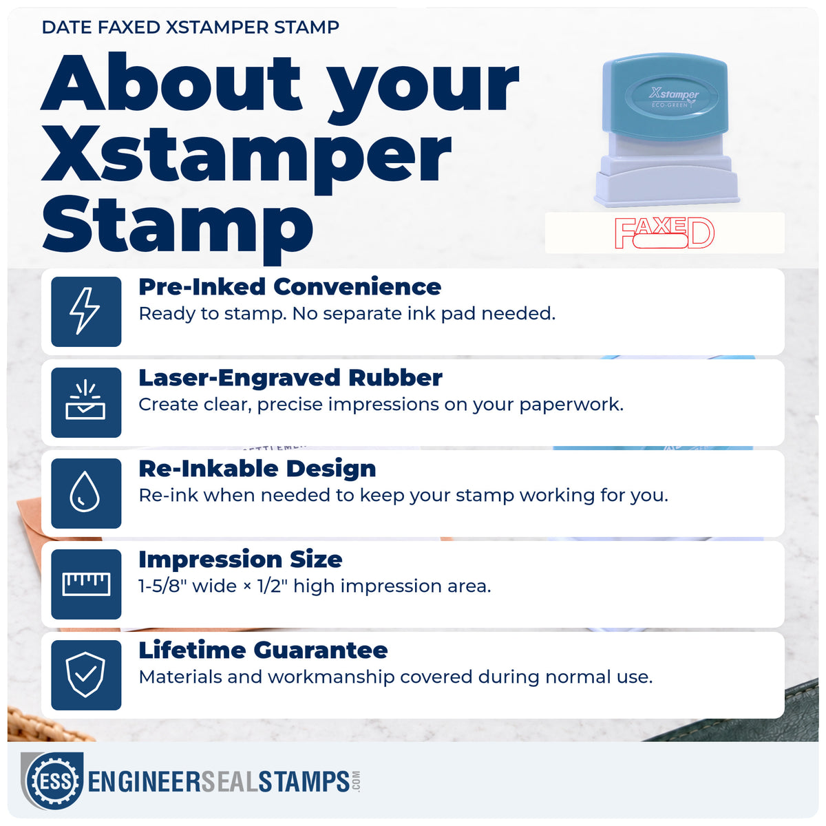 About the "Date faxed" Xstamper No. 1350 stamp and how to care for it
