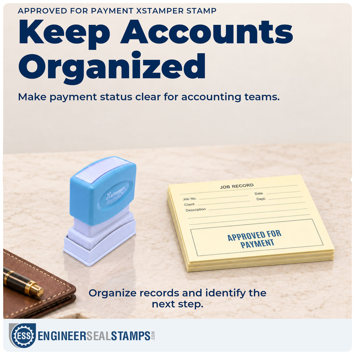 Where the "Approved for payment" imprint fits in an office document workflow