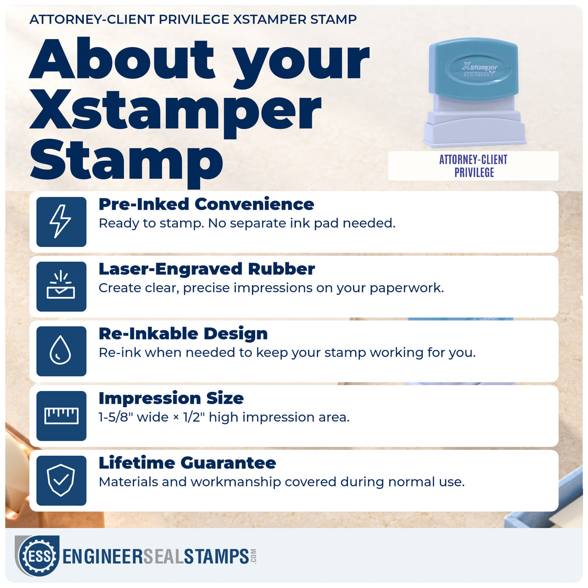 About the "Attorney-client privilege" Xstamper No. 1816 stamp and how to care for it