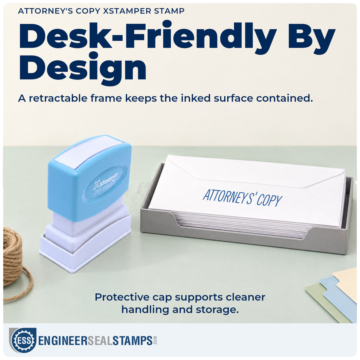 Features of the "Attorney's copy" Xstamper No. 1814 pre-inked stamp