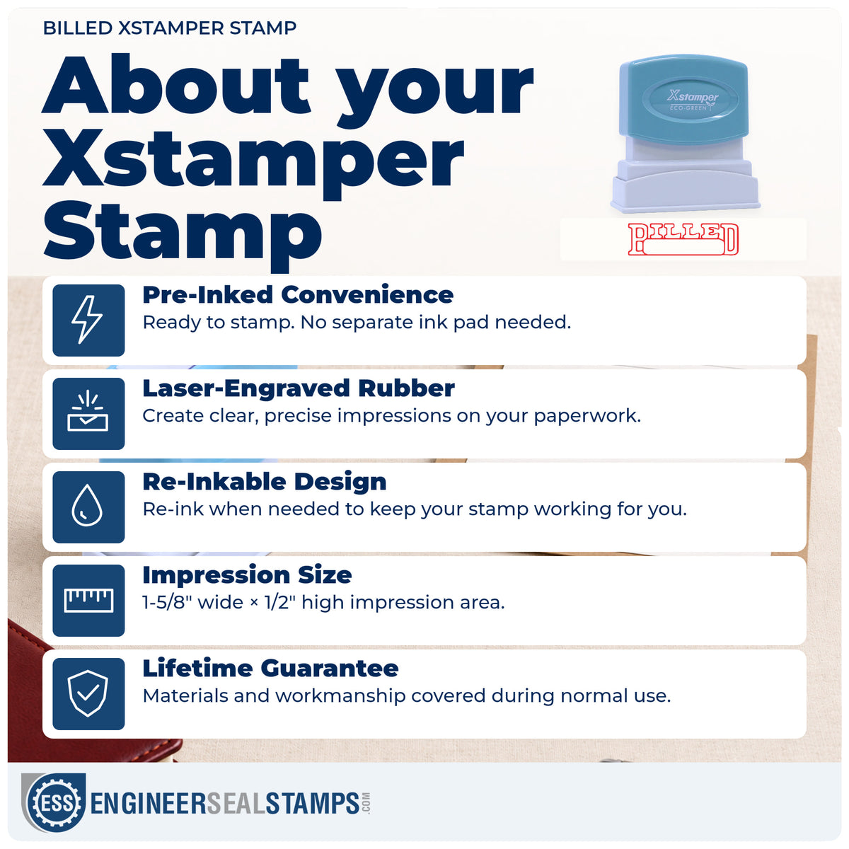 About the "Billed" Xstamper No. 1208 stamp and how to care for it