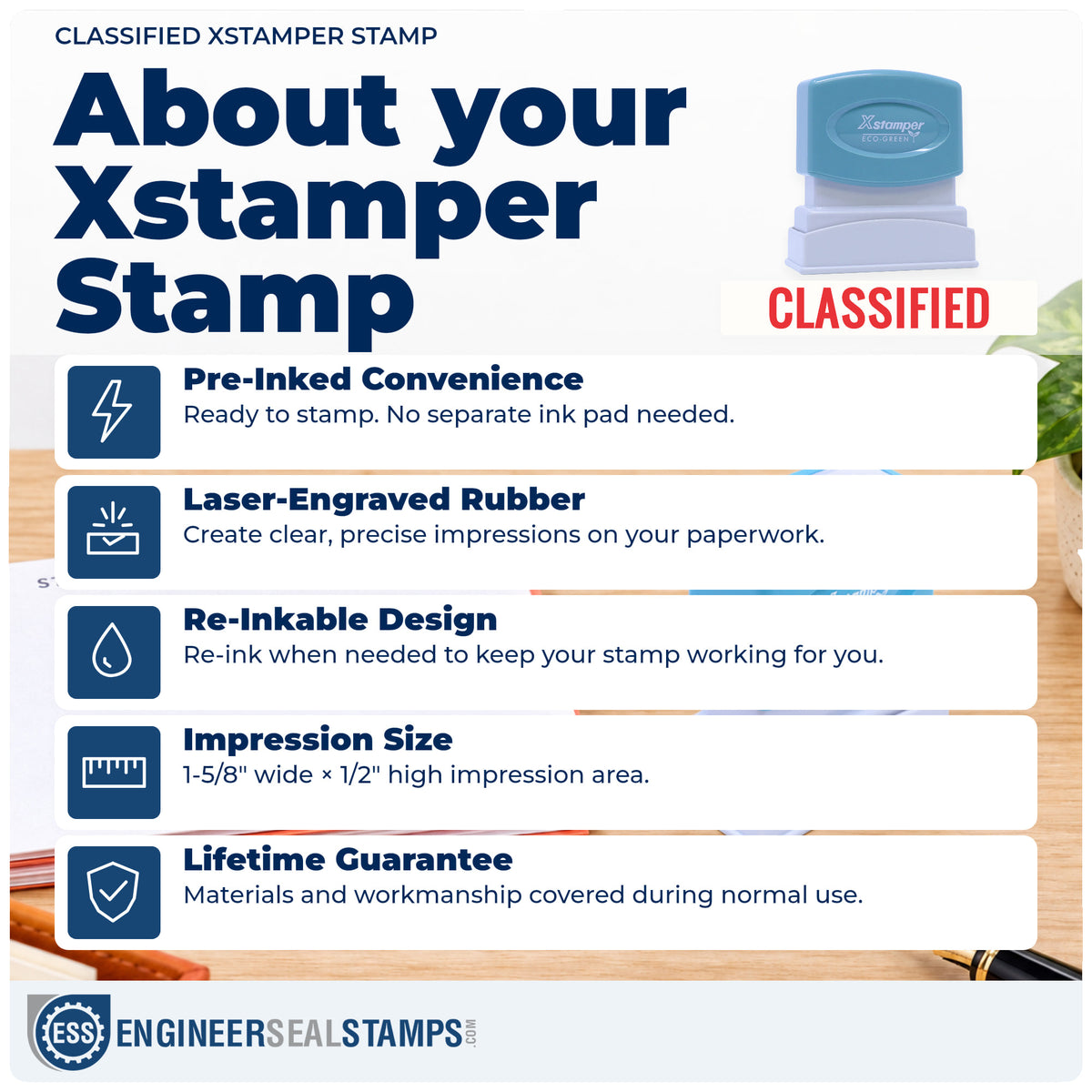 About the "Classified" Xstamper No. 1588 stamp and how to care for it