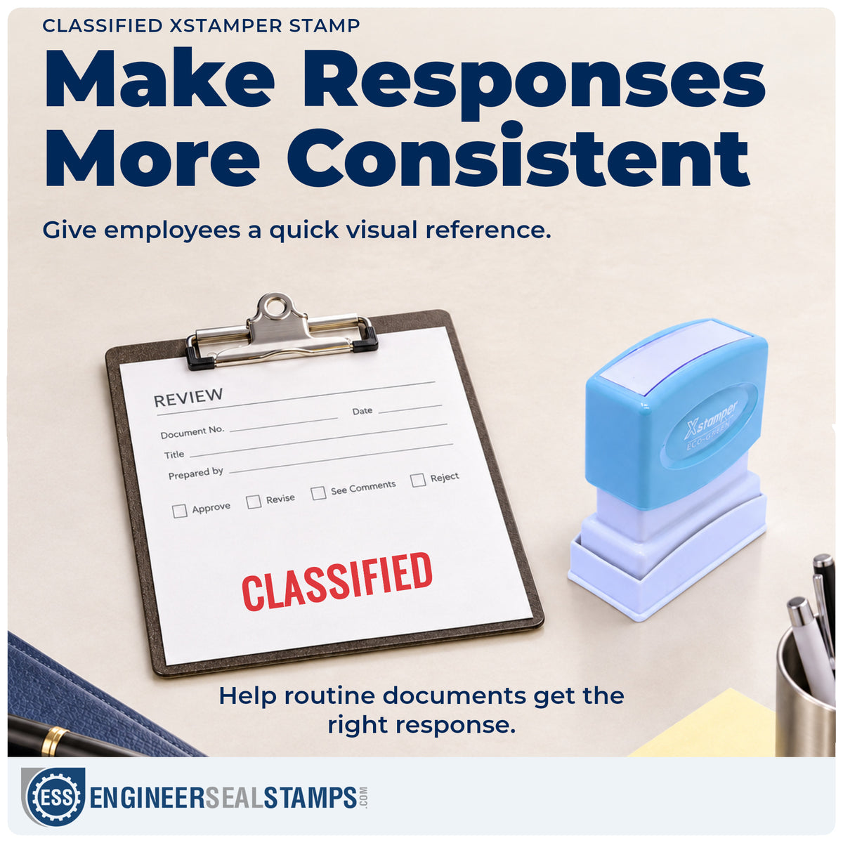 Where the "Classified" imprint fits in an office document workflow
