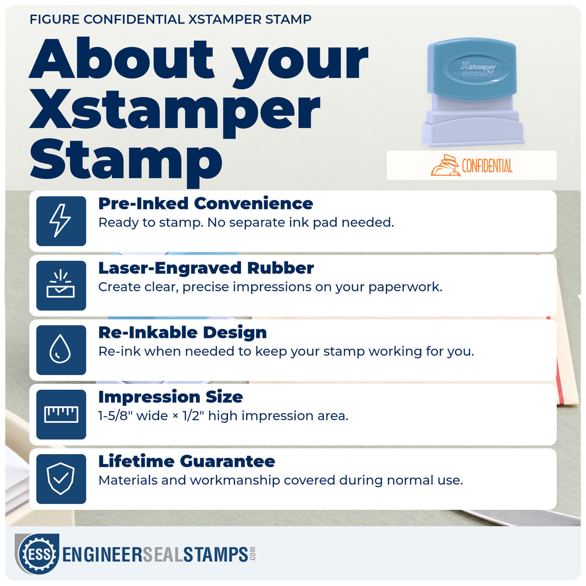 About the "Confidential" Xstamper No. 1818 stamp and how to care for it