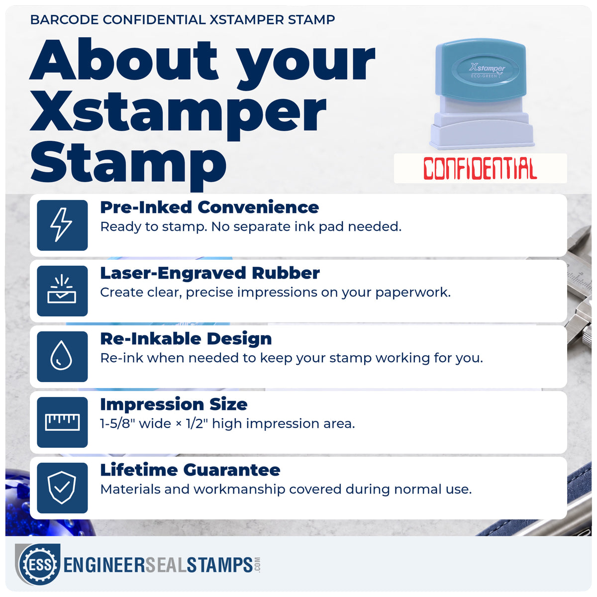 About the "Confidential" Xstamper No. 1604 stamp and how to care for it