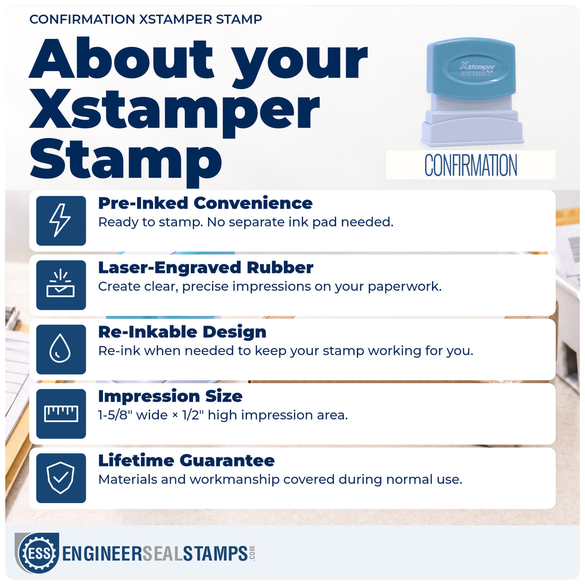About the "Confirmation" Xstamper No. 1022 stamp and how to care for it