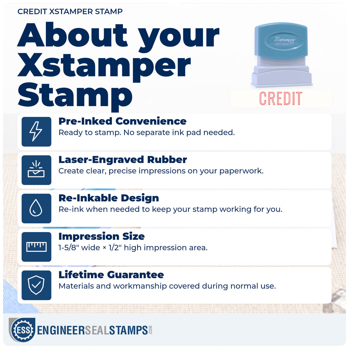 About the "Credit" Xstamper No. 1019 stamp and how to care for it