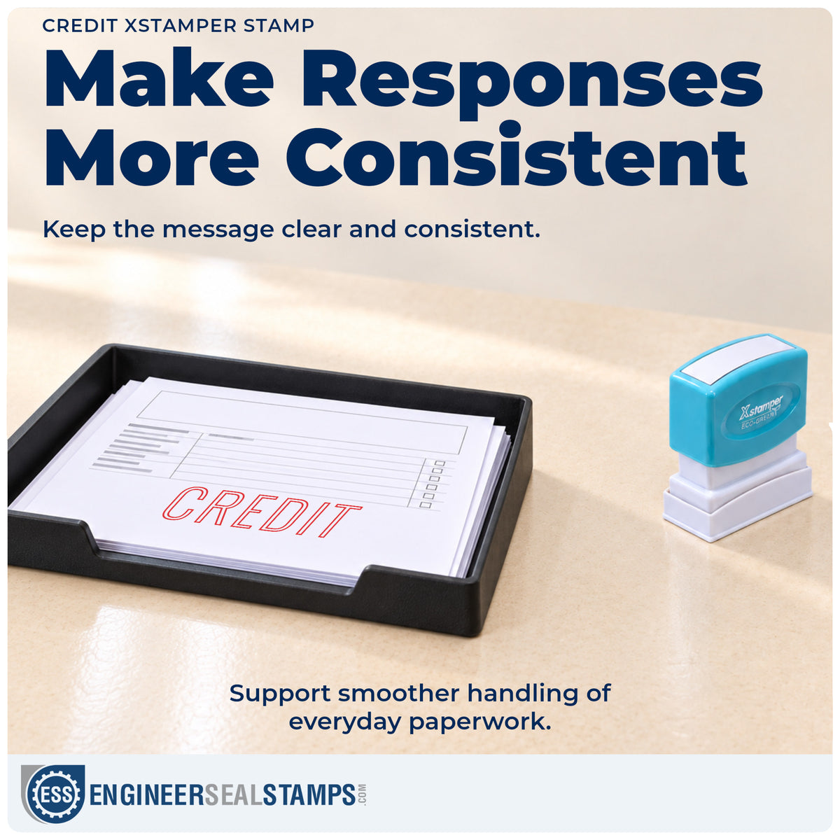Where the "Credit" imprint fits in an office document workflow