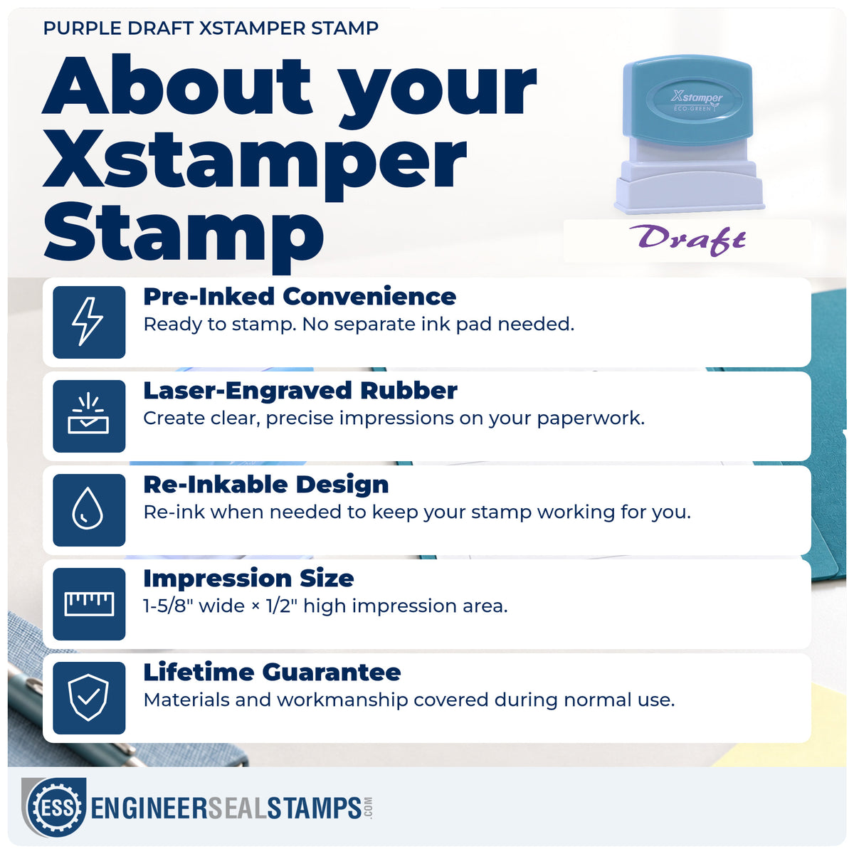About the "Draft" Xstamper No. 1819 stamp and how to care for it