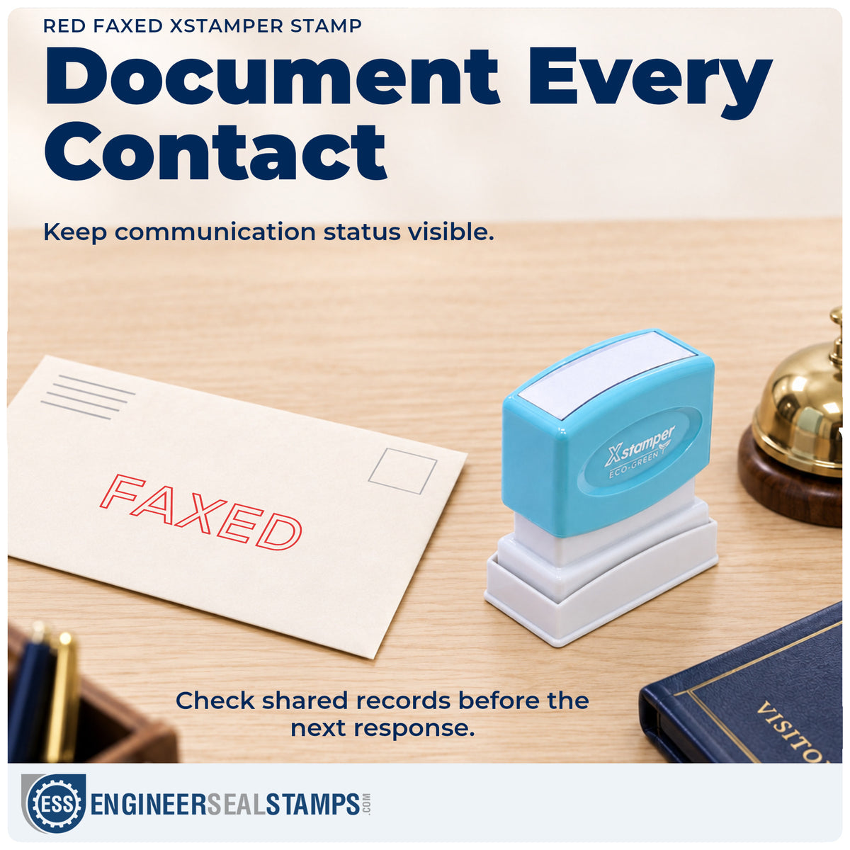 Where the "Faxed" imprint fits in an office document workflow