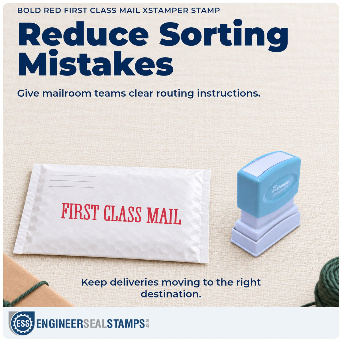 Where the "First class mail" imprint fits in an office document workflow