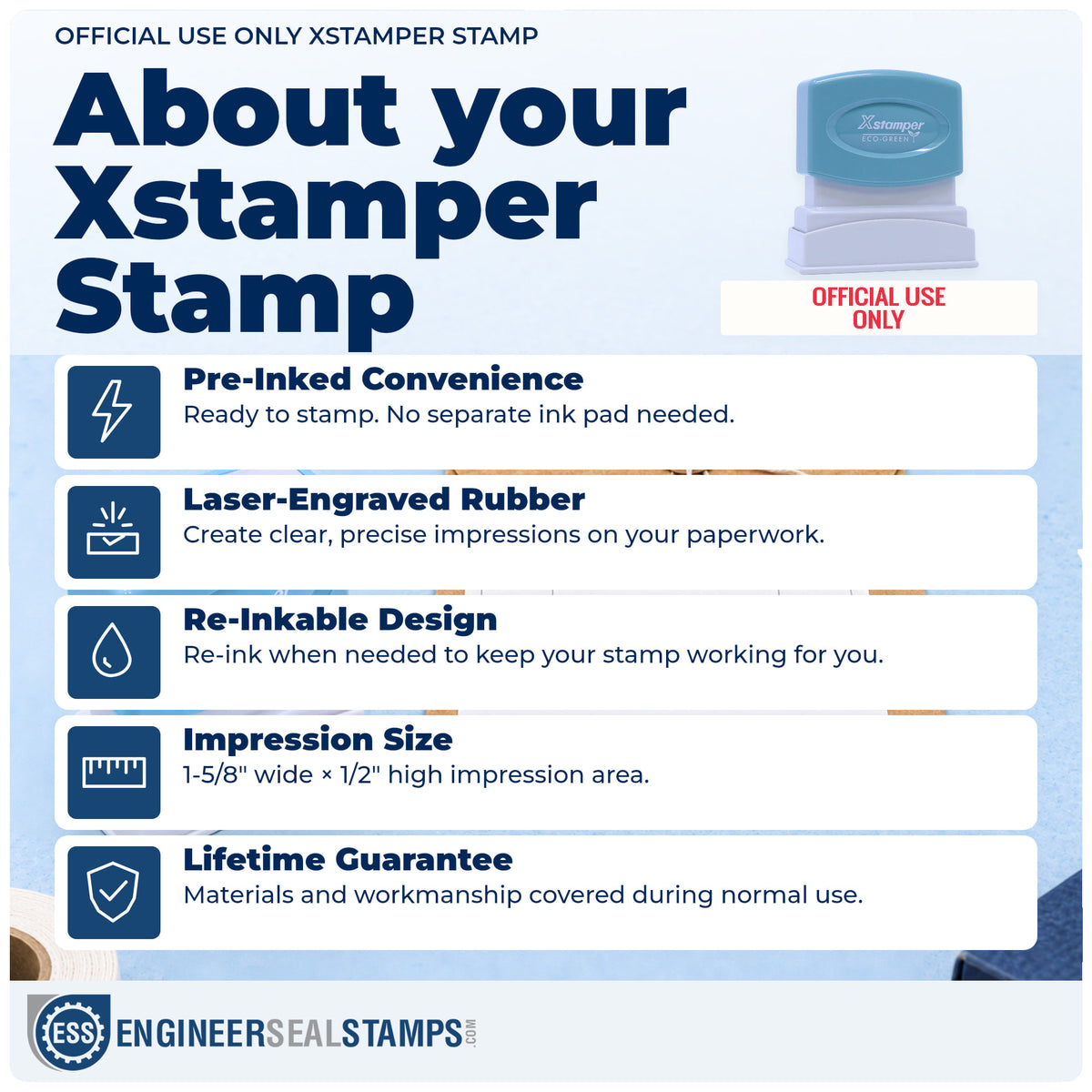 About the "Official use only" Xstamper No. 1052 stamp and how to care for it