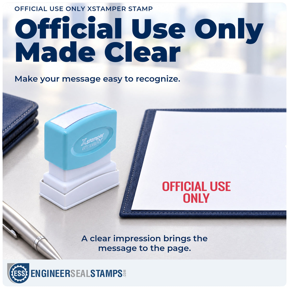 "Official use only" imprint on office paperwork beside the Official Use Only Stamp – Pre-Inked Xstamper