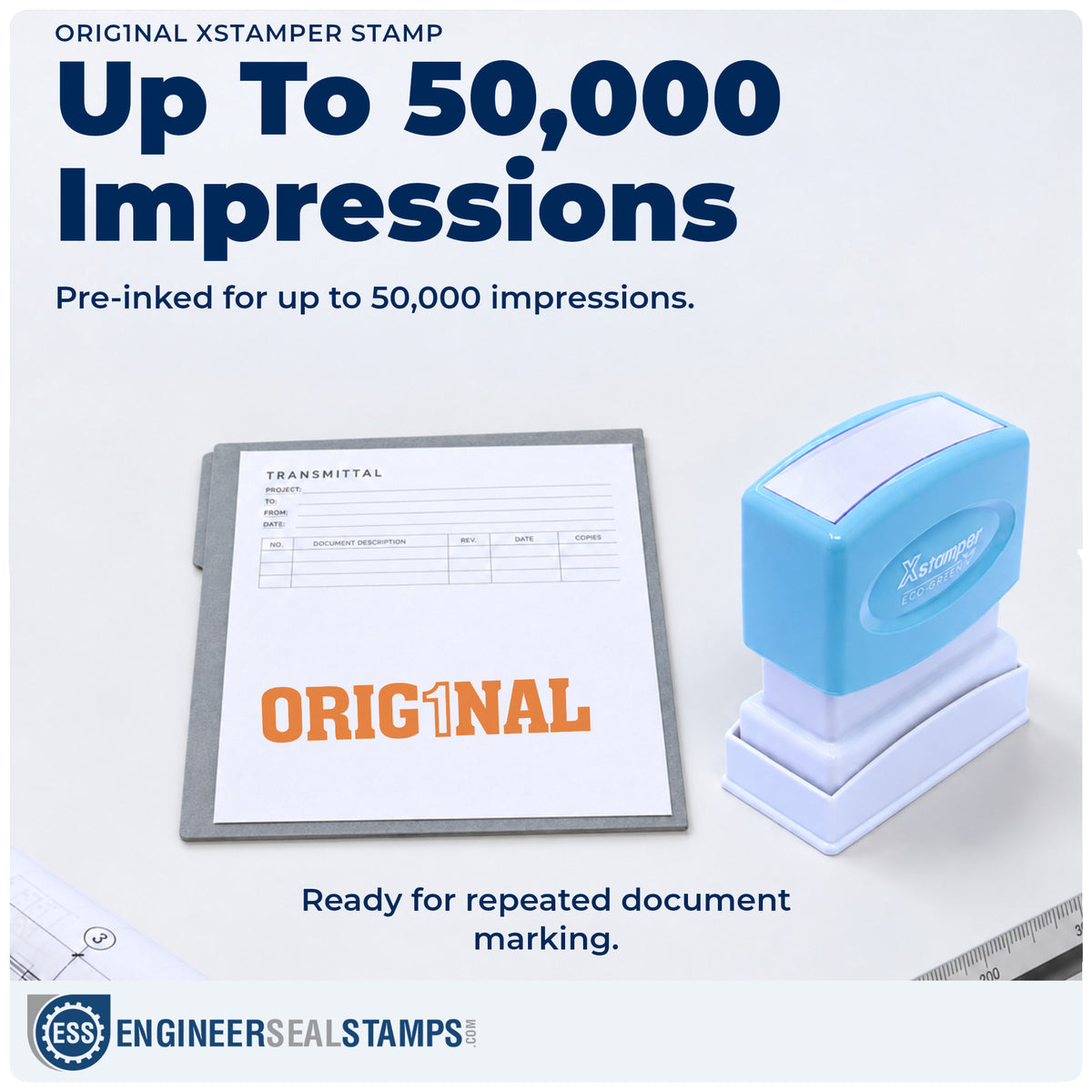 Re-inkable "Orig1Nal" stamp built for thousands of repeat impressions