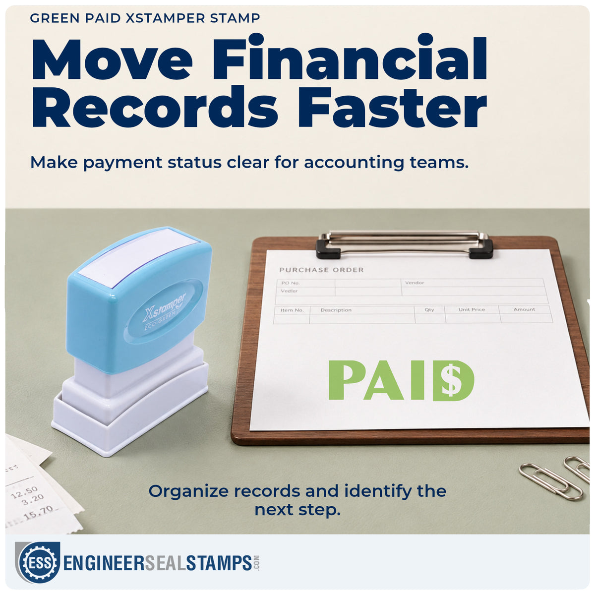 Where the "Paid" imprint fits in an office document workflow