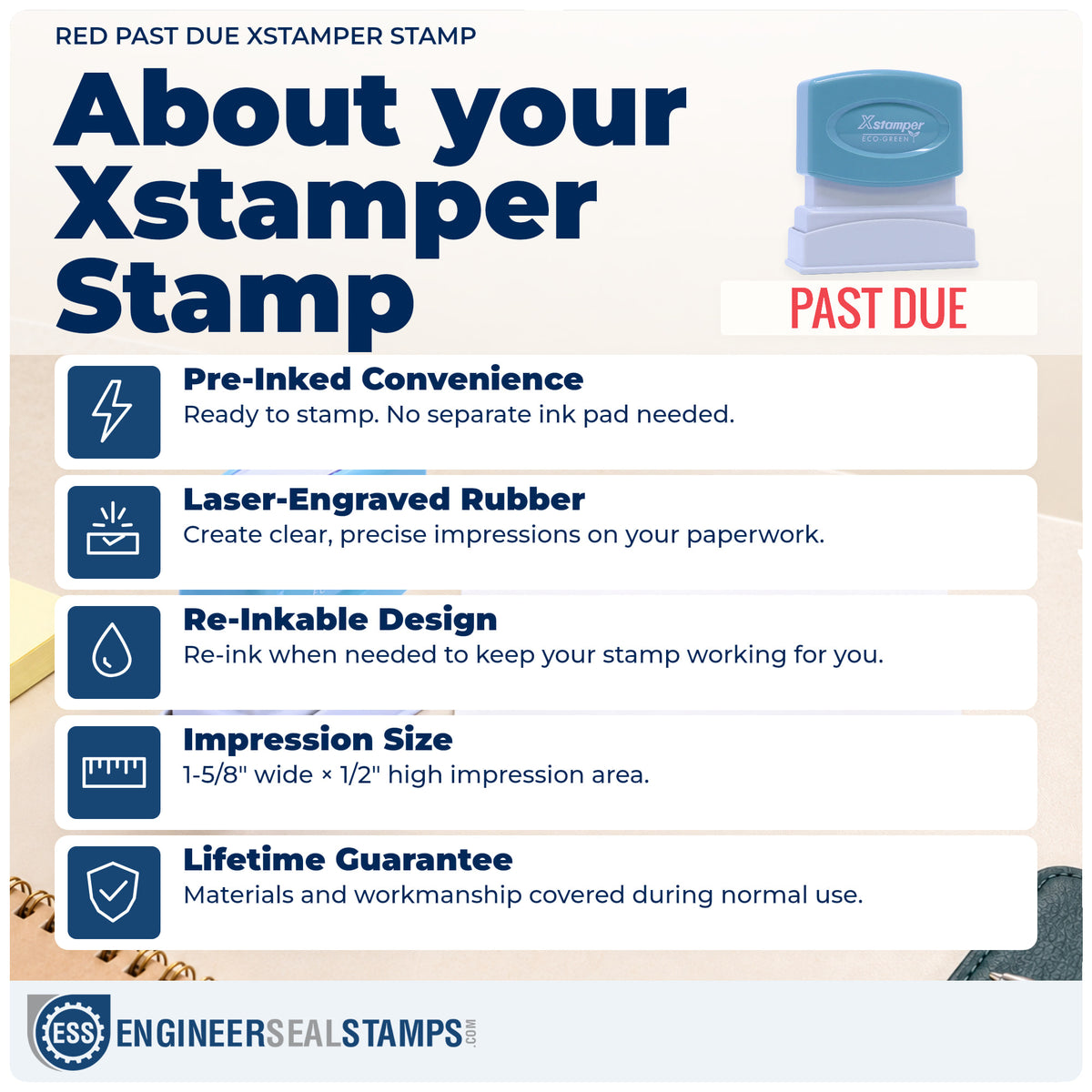 About the "Past due" Xstamper No. 1362 stamp and how to care for it