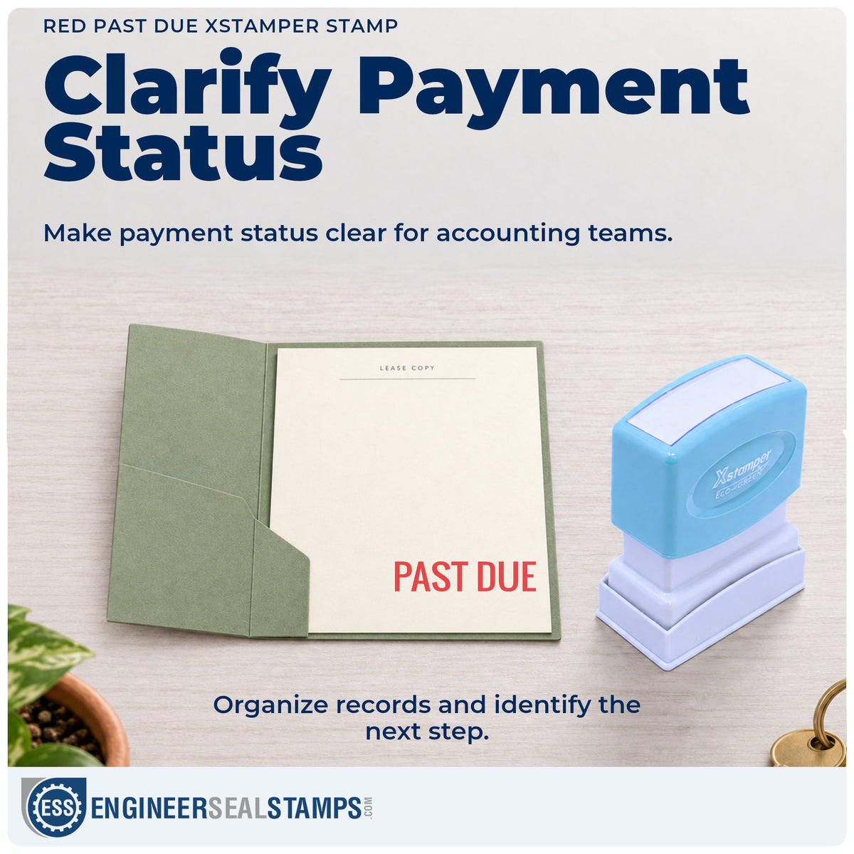 Where the "Past due" imprint fits in an office document workflow