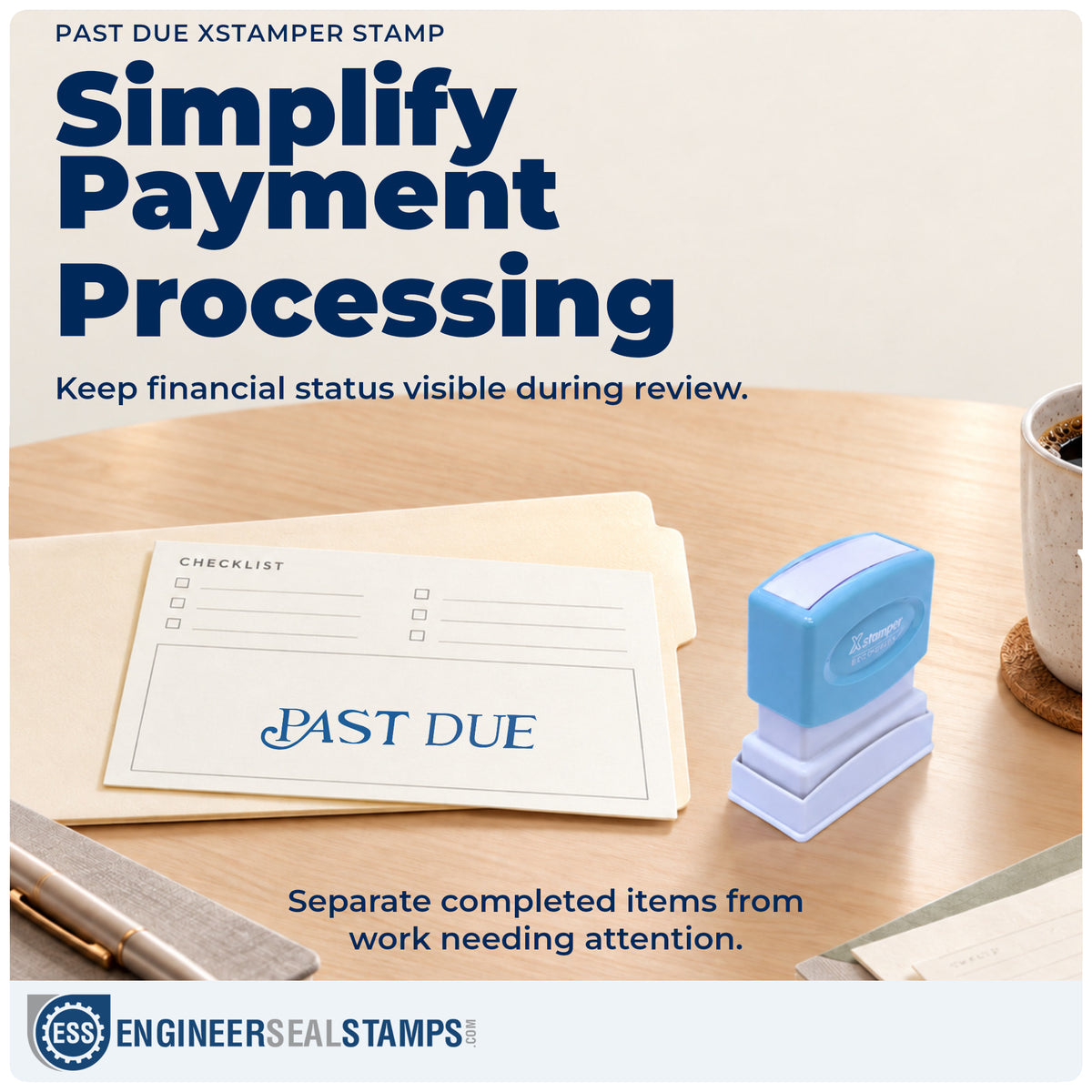 Where the "Past due" imprint fits in an office document workflow