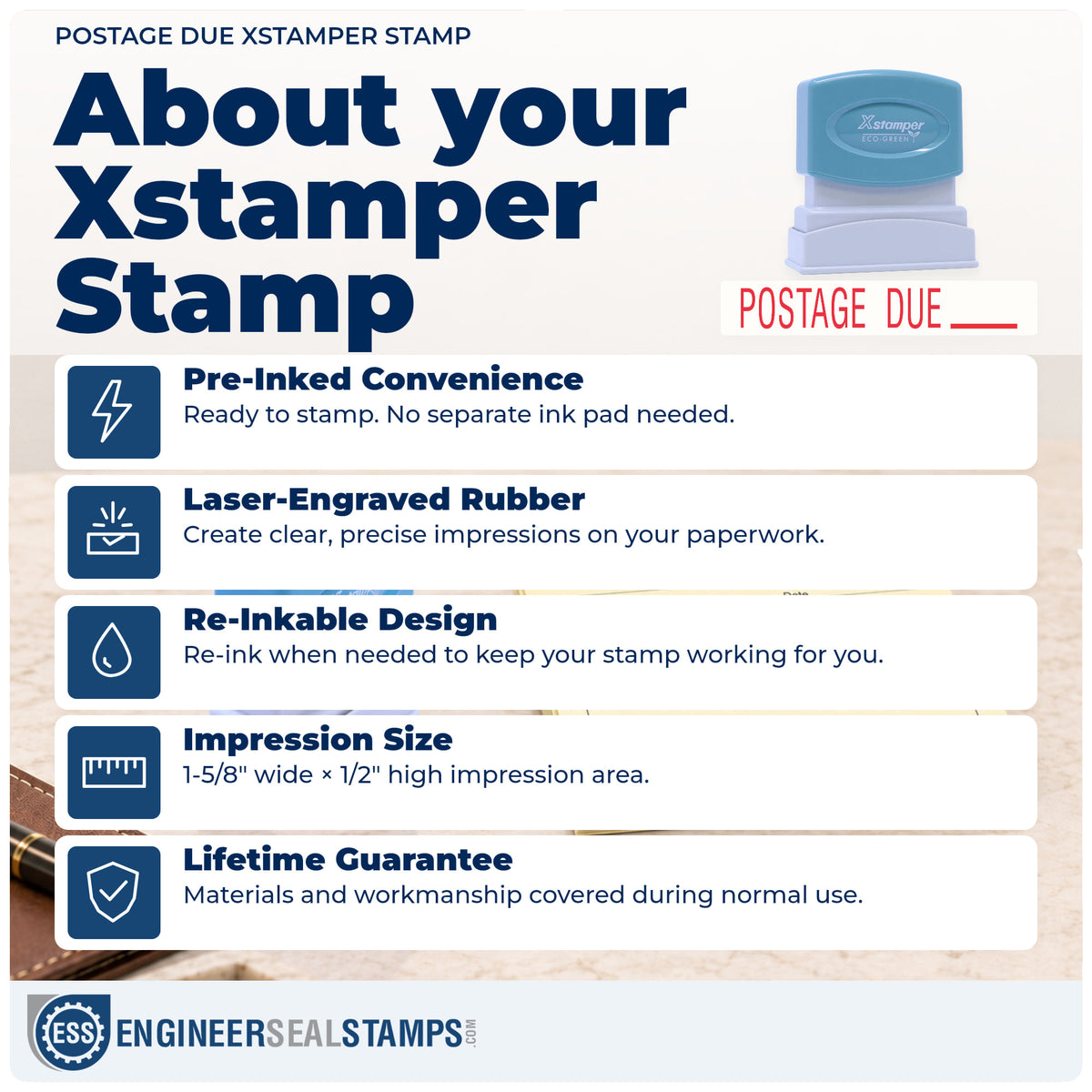 About the "Postage due" Xstamper No. 1080 stamp and how to care for it