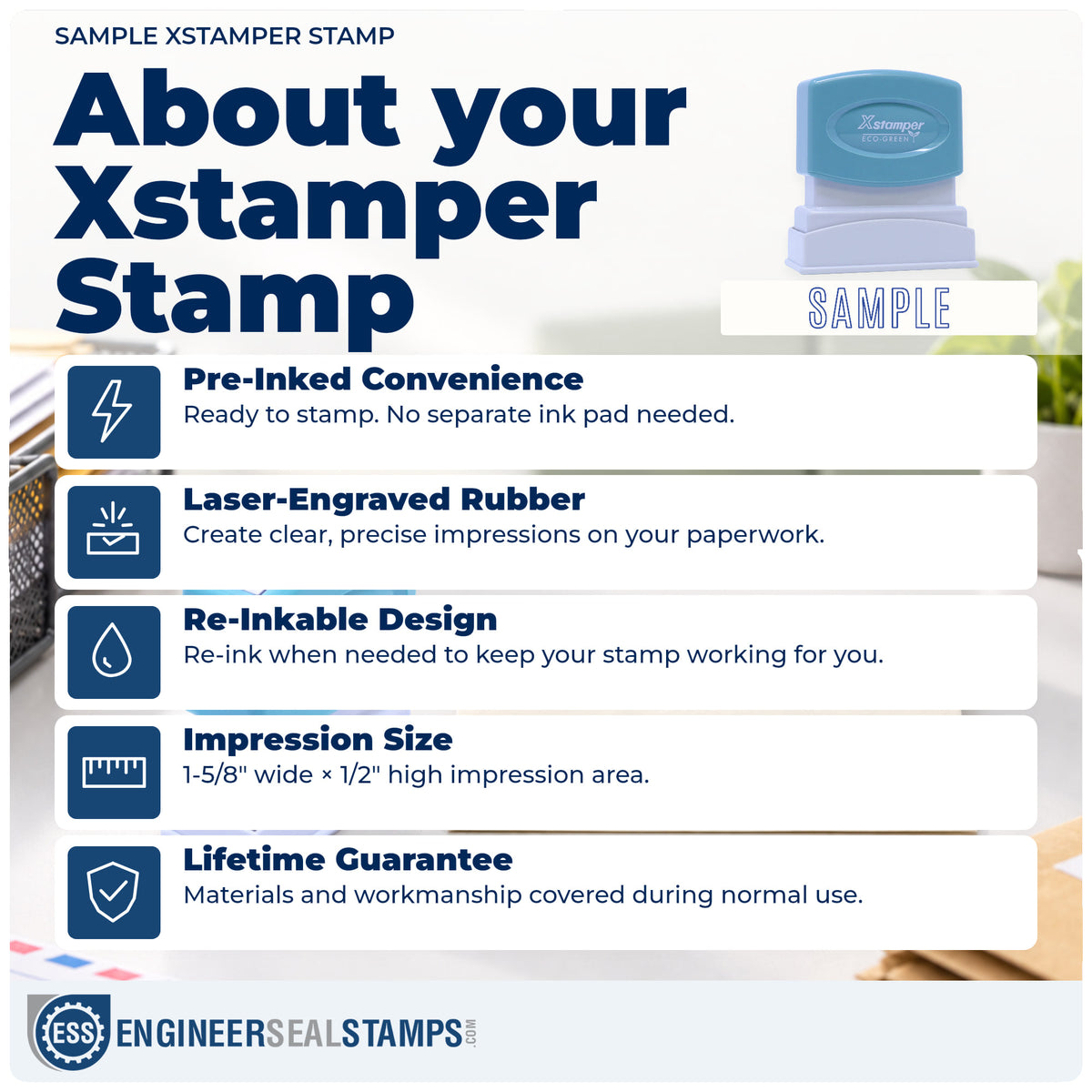 About the "Sample" Xstamper No. 1002 stamp and how to care for it
