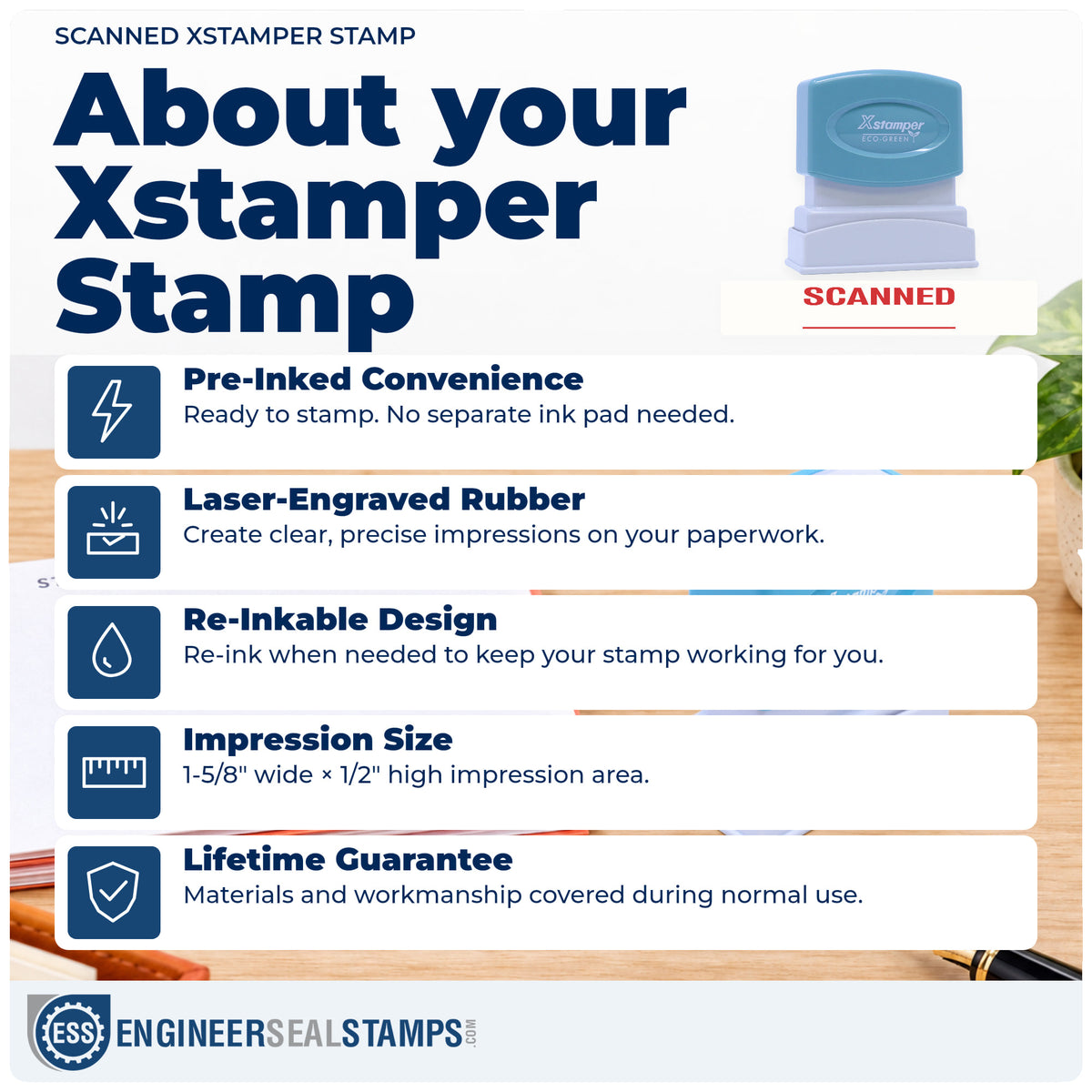 About the "Scanned" Xstamper No. 1829 stamp and how to care for it