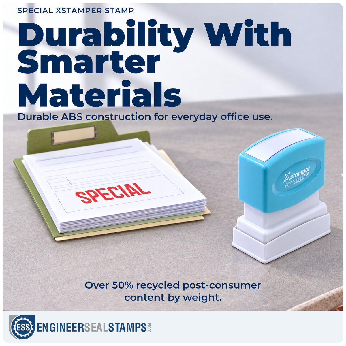 Features of the "Special" Xstamper No. 1035 pre-inked stamp
